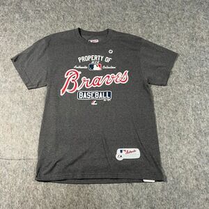 Mlb Baseball‎ Property Men's T-Shirt Size Large Atlanta Braves Gray Graphic Tee